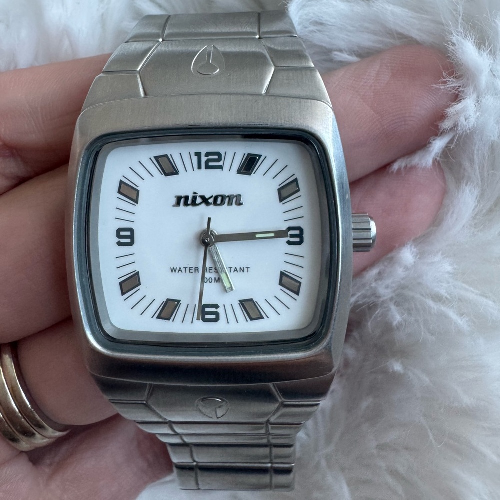 Nixon Silver Watch with White Dial